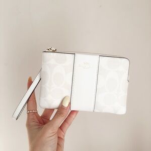Coach Signature White Wristlet